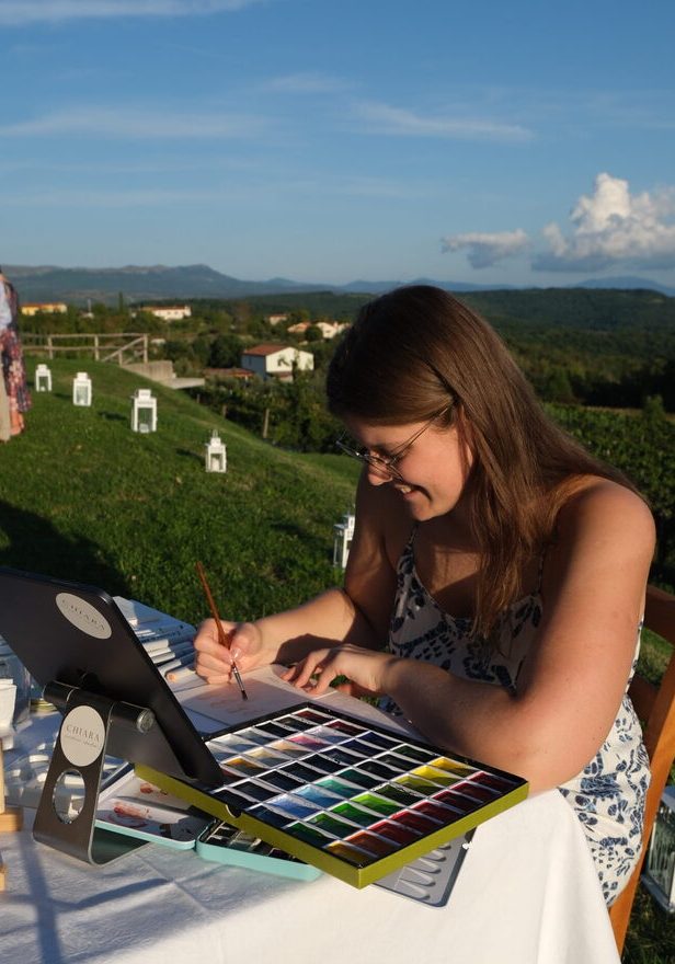 ilustriranje v živo na poroki