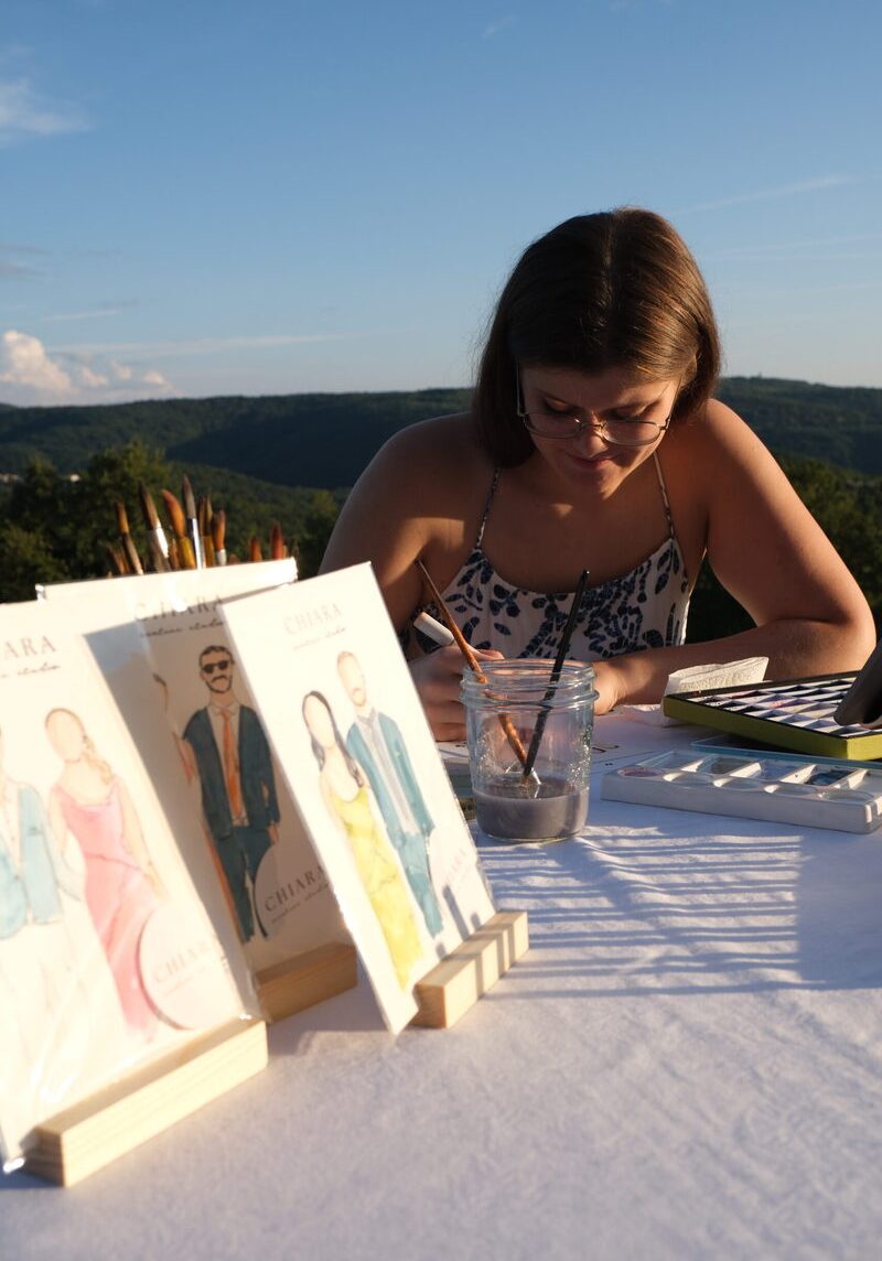 ilustriranje v živo na poroki